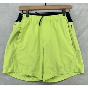 Birddogs Boom Shorts Neon Green Blue Lined Long Nylon Spandex Men's Size M